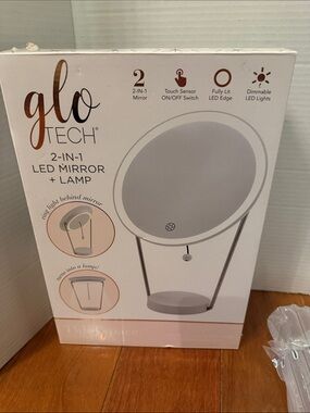 Glo Tech 2-in-1 LED Mirror + Lamp Vanity Makeup Light Touch Dimmable NOB
